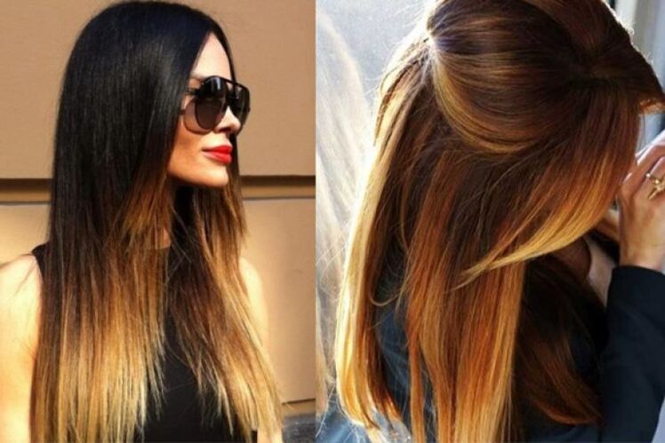 Ombre en cabello oscuro
